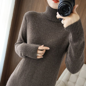Autumn Winter New Style Woolen Skirt Long Bottoming Shirt Women