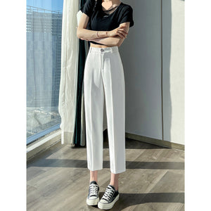 White Suit Pants For Women Spring And Autumn Loose