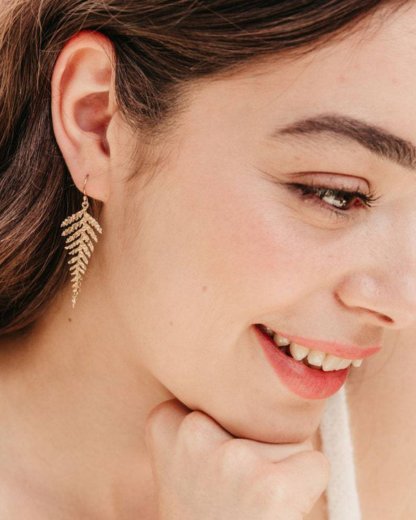 Aurelia Gold Leaf Tassel Earrings