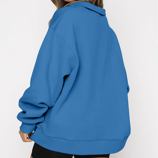 Harlow Zip-Collar Luxe Sweatshirt