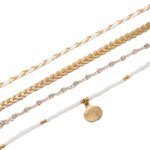 Raven Bohemian Beaded Anklet Set