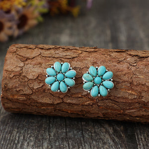 Ophelia Retro Turquoise Stud Earrings