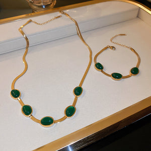 Seraphina Green Stone Boho Necklace