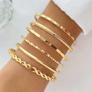 Giselle Geometric Chain Bangle Set