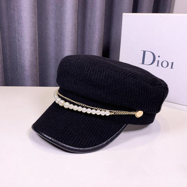 Elowen Pearl Cascade Navy Beret