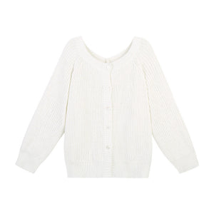 White Cardigan Sweater Coat For Women Spring And Autumn