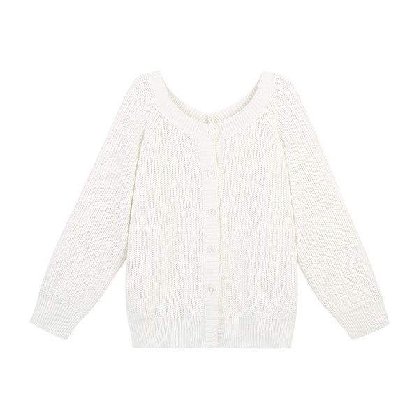 White Cardigan Sweater Coat For Women Spring And Autumn