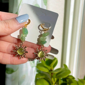 Solene Quartz Sun Stud Earrings