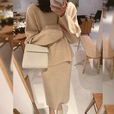 Autumn And Winter Women Wool Knitted Gentle Suit