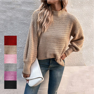 Autumn And Winter New Style Lantern Sleeve Pullover Sweater Women