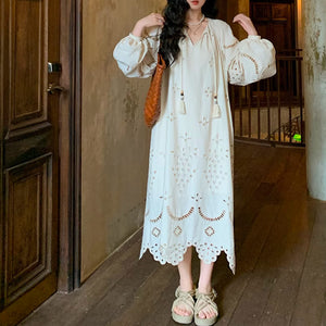 Isadora Embroidered Boho Gown