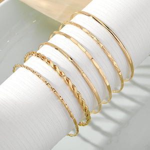 Giselle Geometric Chain Bangle Set