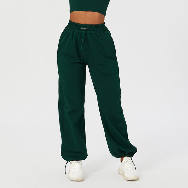 Autumn And Winter Drawstring Loose Bound Sports Pants For Women