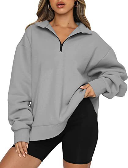 Harlow Zip-Collar Luxe Sweatshirt