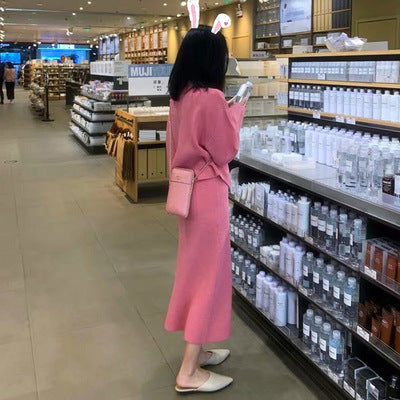 Autumn And Winter Women Wool Knitted Gentle Suit