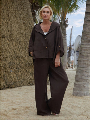 European And American Ladies Linen Hooded Suits