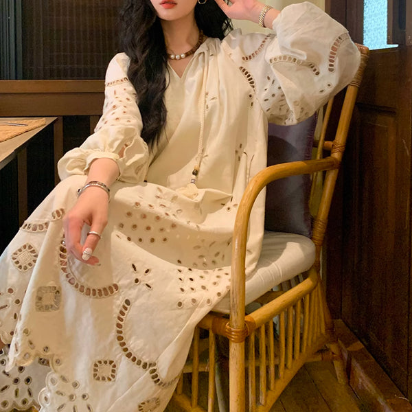 Isadora Embroidered Boho Gown