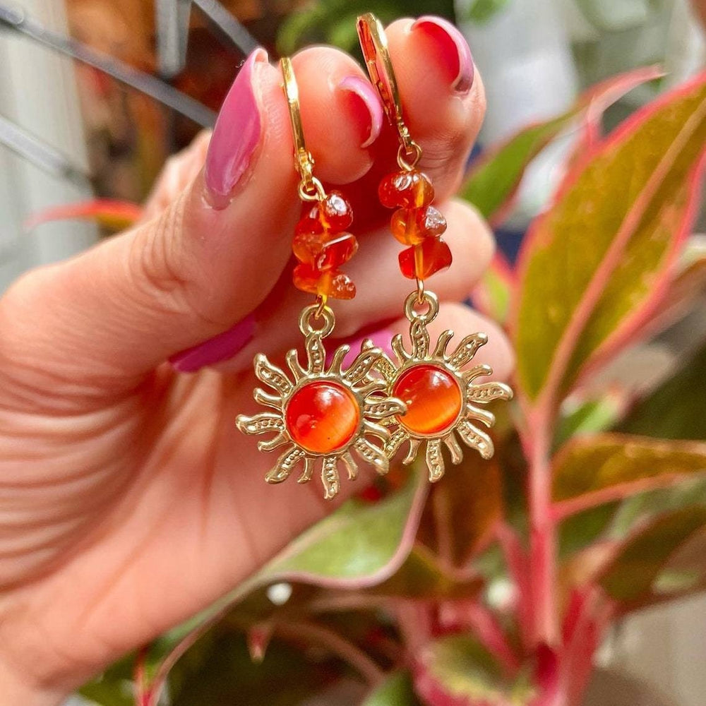 Solene Quartz Sun Stud Earrings