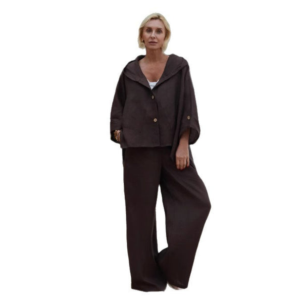 European And American Ladies Linen Hooded Suits
