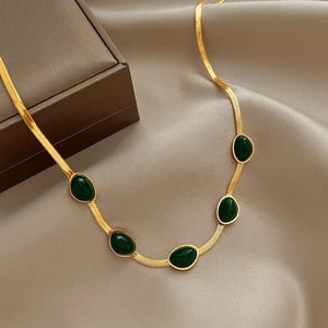 Seraphina Green Stone Boho Necklace