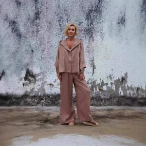 European And American Ladies Linen Hooded Suits