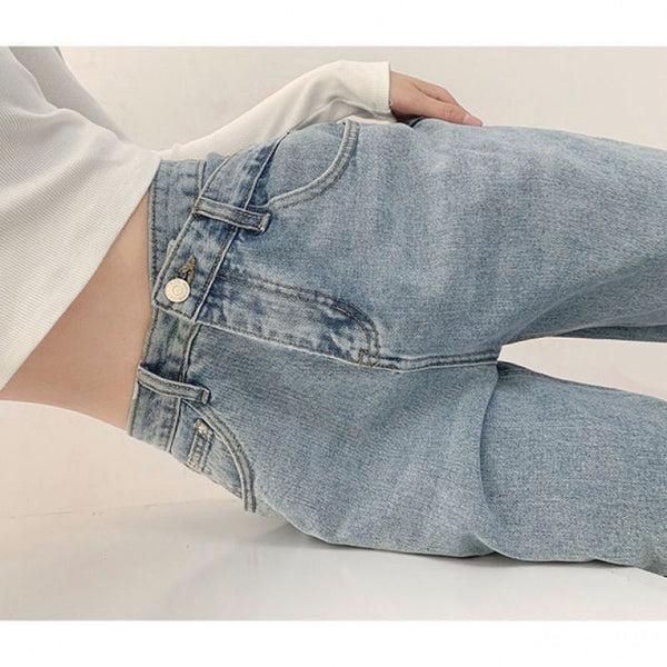 Windy High-waisted Jeans Look Thin And Straight