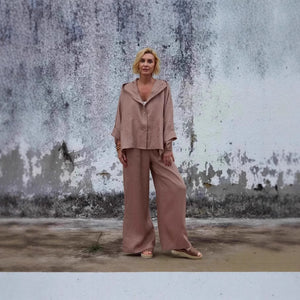 European And American Ladies Linen Hooded Suits