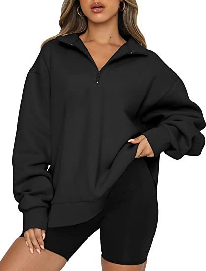 Harlow Zip-Collar Luxe Sweatshirt