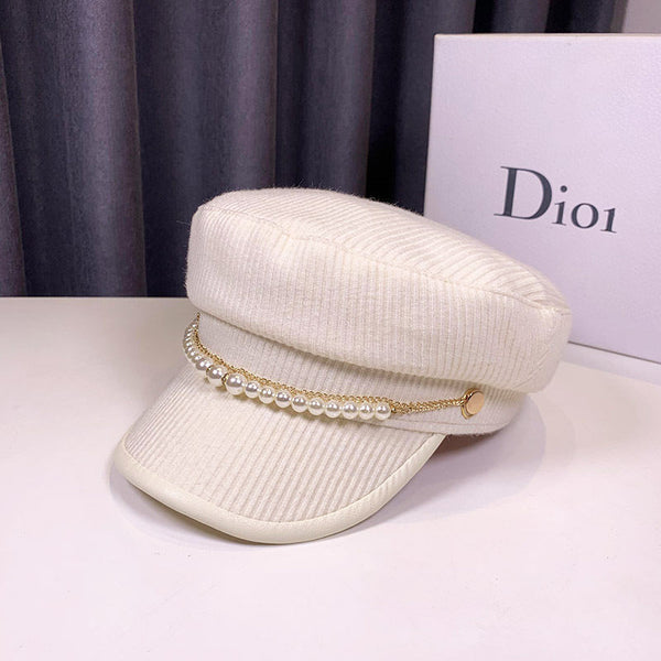 Elowen Pearl Cascade Navy Beret