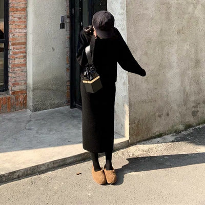 Autumn And Winter Women Wool Knitted Gentle Suit