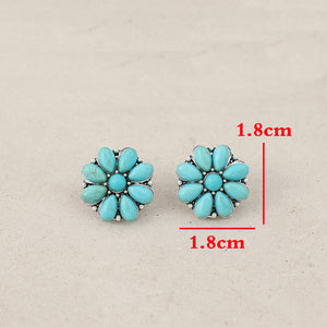 Ophelia Retro Turquoise Stud Earrings