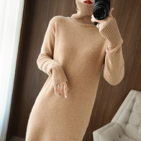 Autumn Winter New Style Woolen Skirt Long Bottoming Shirt Women