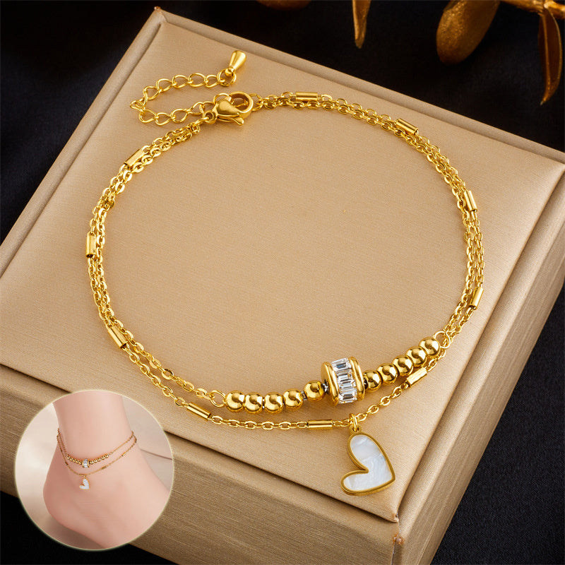 Amelie Boho Heart Anklet