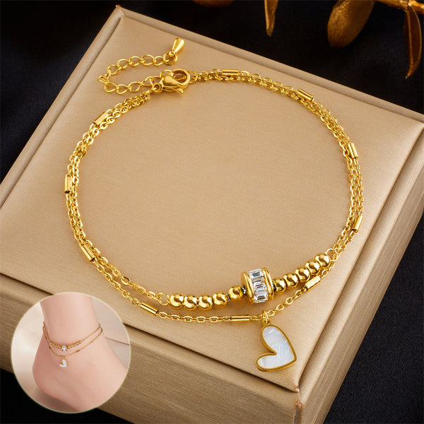 Amelie Boho Heart Anklet