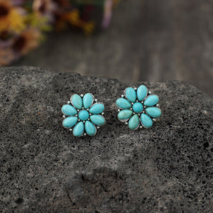 Ophelia Retro Turquoise Stud Earrings