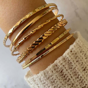 Giselle Geometric Chain Bangle Set