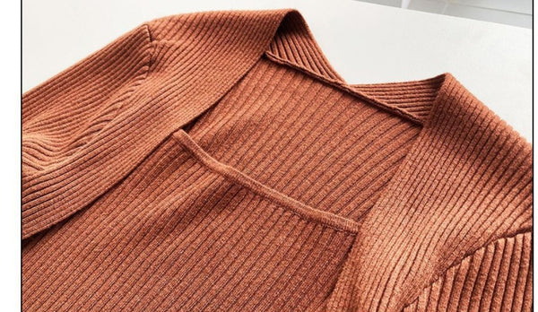 Autumn Long Sleeve Square Neck Knit For Women