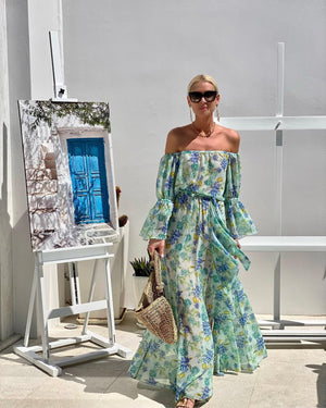 Bohemian Beach Vacation Chiffon Printing Dress