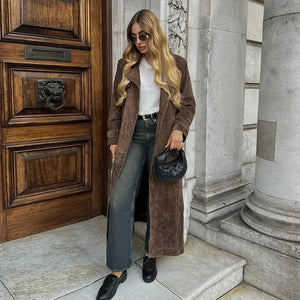 Beatrice Vintage Suede Belted Trench