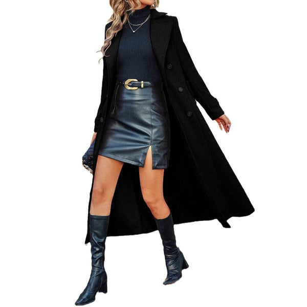 Cavendish Double-Breasted Lapel Elegance Coat