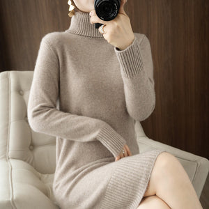 Autumn Winter New Style Woolen Skirt Long Bottoming Shirt Women