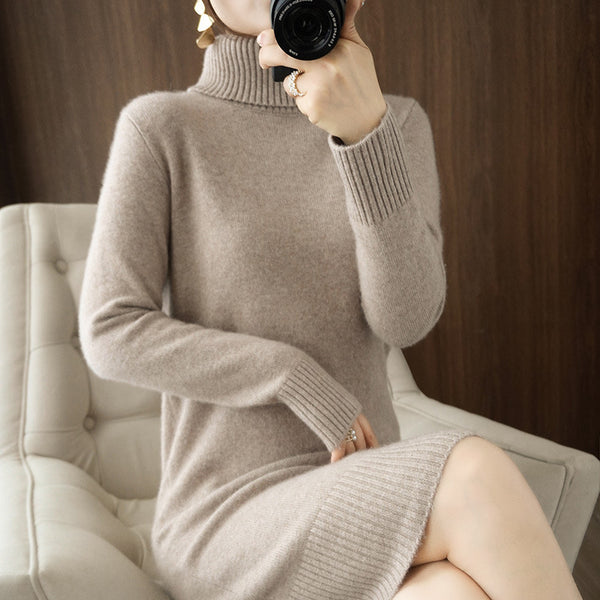 Autumn Winter New Style Woolen Skirt Long Bottoming Shirt Women