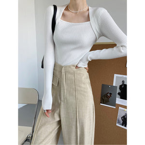 Autumn Long Sleeve Square Neck Knit For Women