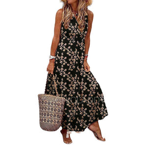 Bohemian Style Sleeveless Printed Dress