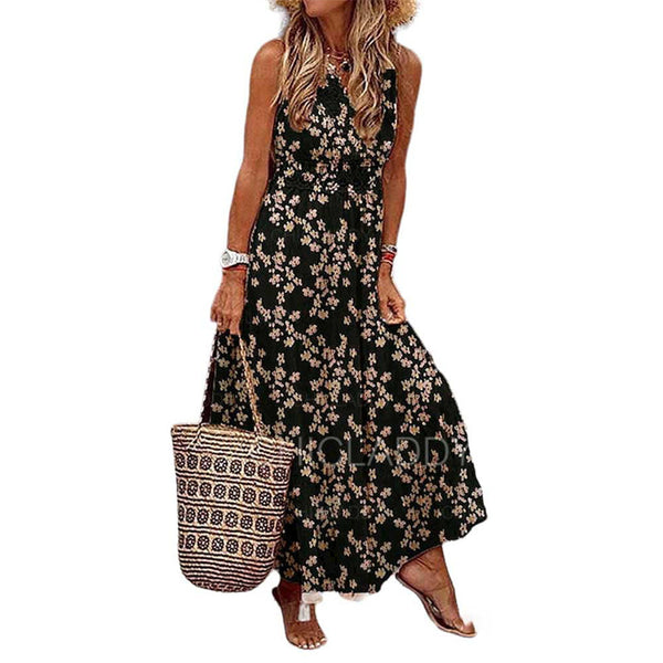 Bohemian Style Sleeveless Printed Dress