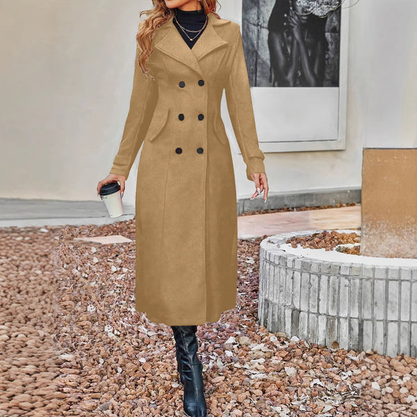 Cavendish Double-Breasted Lapel Elegance Coat